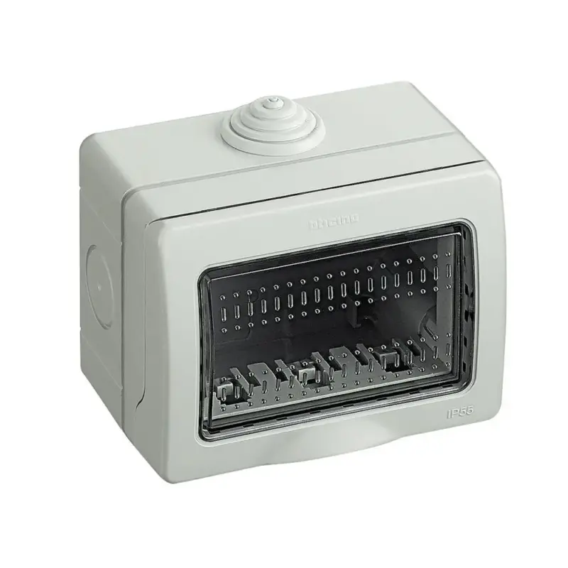 Caja para adosar 3 módulos c/tapa transparente Idrobox Matix IP55 ...